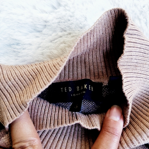 Ted Baker Tiger Striped Turtleneck Sweater - Picture 4 of 12